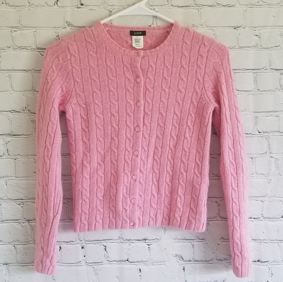 pink button down sweater